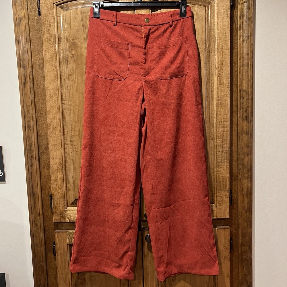 Shein Mod Wide Leg Size Large Burnt Orange NWT Women's Pants